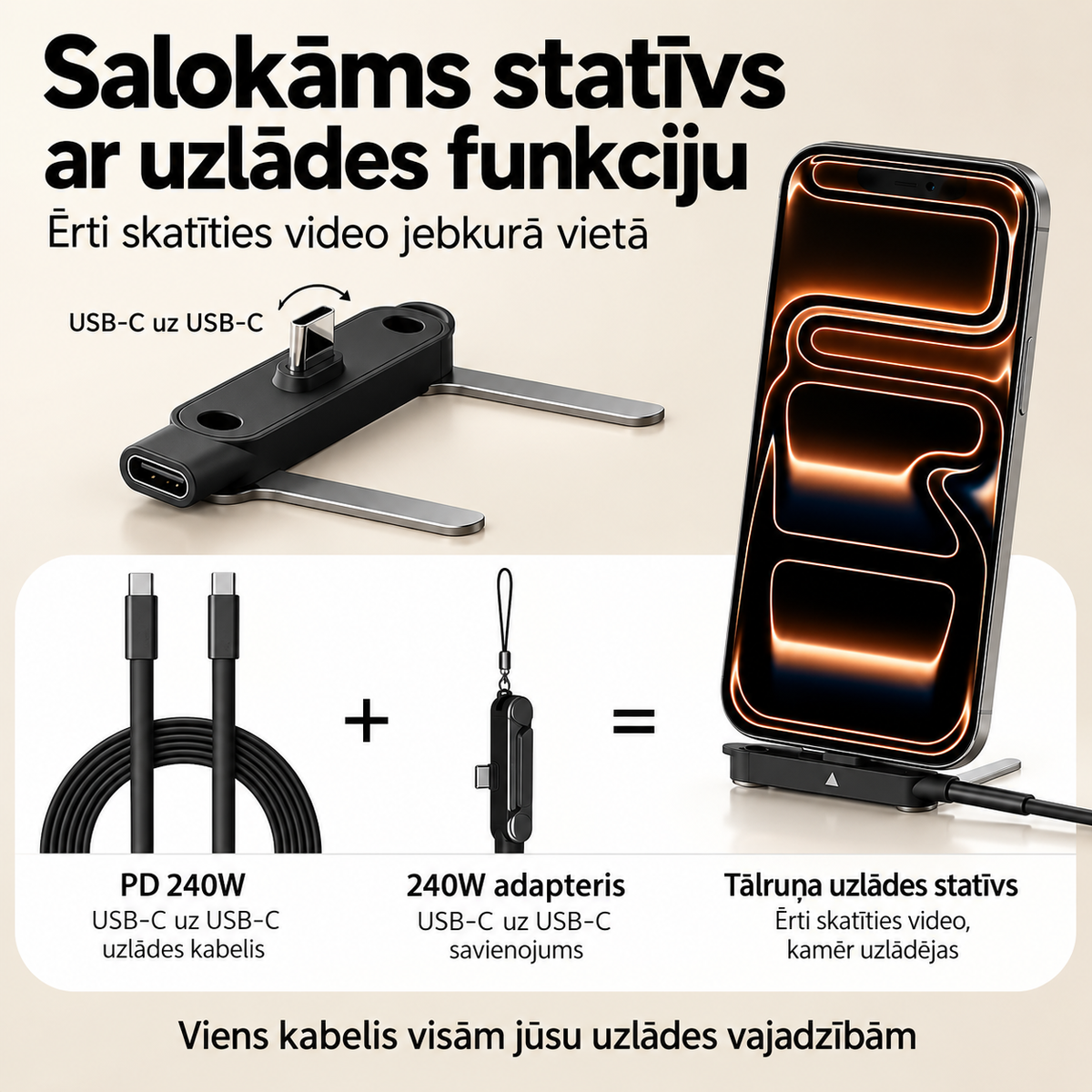 Daudzfunkcionāls uzlādes kabelis | CABLEMATE