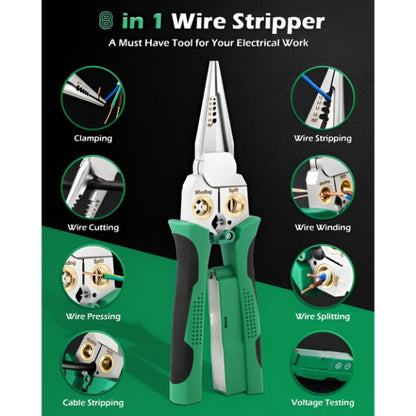 8-in-1 Vadu mizotājs un griezējs (20,7 cm) – Mizo, griež, presē un pārbauda spriegumu vienā instrumentā | POWERPLIERS
