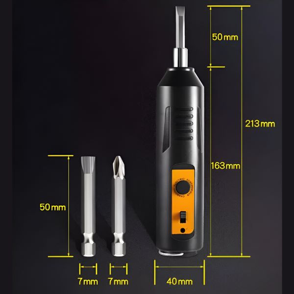 Mini electric screwdriver – 12 bits, 1 h USB charging | SCREWZI