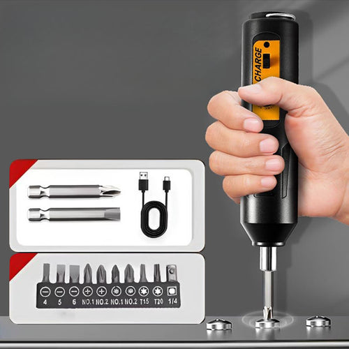 Mini electric screwdriver – 12 bits, 1 h USB charging | SCREWZI